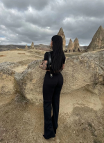 Bol Paça Pantolonlu Alt Üst Takım Siyah (Beden: L) - Görsel 3