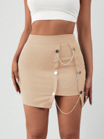 Zincirli Mini Etek S241008 Bej (Beden: S) - Görsel 3