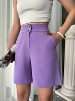 Düğmeli Şort Mdl24326 Lila (Beden: S)