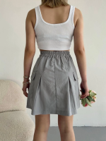 Cepli Paraşüt Etek S241021 Gri (Beden: M) - Görsel 2