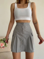 Cepli Paraşüt Etek S241021 Gri (Beden: M)