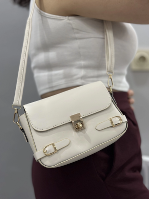 Zerej Kemerli Krem Cilt Çanta (Beden: Standart)