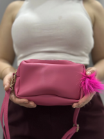 Ponpon Fuşya Cilt Çanta Vizon (Beden: Standart) - Görsel 3