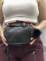 Ponpon Siyah Cilt Çanta (Beden: Standart) - Görsel 3