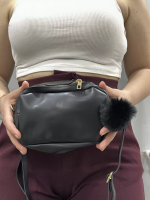 Ponpon Siyah Cilt Çanta (Beden: Standart) - Görsel 4