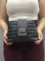 Kapaklı Kapitone Siyah Cilt Çanta (Beden: Standart) - Görsel 3