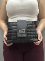 Kapaklı Kapitone Siyah Cilt Çanta (Beden: Standart) - Görsel 4