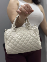 Kapaksız Kapitone Krem Cilt Çanta (Beden: Standart)