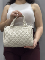 Kapaksız Kapitone Krem Cilt Çanta (Beden: Standart) - Görsel 2