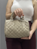 Kapaksız Kapitone Bej Cilt Çanta (Beden: Standart) - Görsel 3