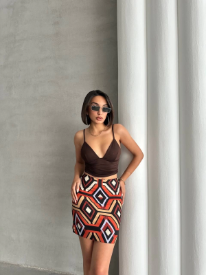 Etnik Desen Etek S25470 Kırmızı (Beden: M)