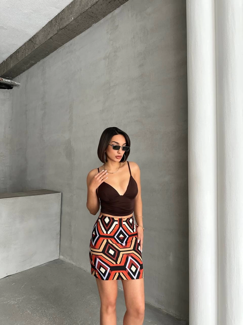 1233336_etnik-desen-etek-s25470-95624762-sw960sh1280.png Etnik Desen Etek S25470 Kırmızı (Beden: M) - Görsel 5