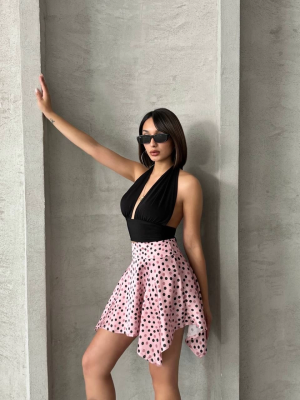 Puantiyeli Etek S25900 Pembe (Beden: S)