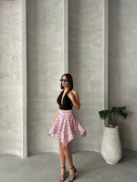 Puantiyeli Etek S25900 Pembe (Beden: S) - Görsel 3