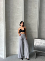 Pileli Keten Pantolon S255046 Gri (Beden: Xl) - Görsel 3