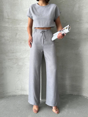 Bluz Pantolon Takım S255057 Gri (Beden: Xl)