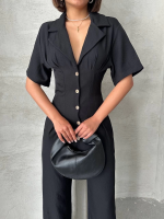 Uzun Keten Tulum S255059 Siyah (Beden: L) - Görsel 2