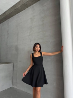 Kadın Kare Yaka Kısa Elbise S251188 Siyah (Beden: M) - Görsel 5