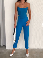 Büstiyer Pantolon Takım S1011 Mavi (Beden: L) - Görsel 3