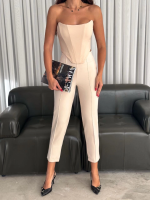 Büstiyer Pantolon Takım S1011 Bej (Beden: S) - Görsel 2