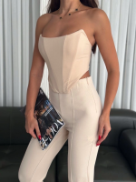 Büstiyer Pantolon Takım S1011 Bej (Beden: L) - Görsel 3