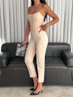 Büstiyer Pantolon Takım S1011 Bej (Beden: L)