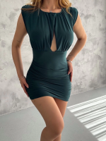 Pencereli Mini Mikro Elbise S3843 Yeşil (Beden: Xl) - Görsel 2