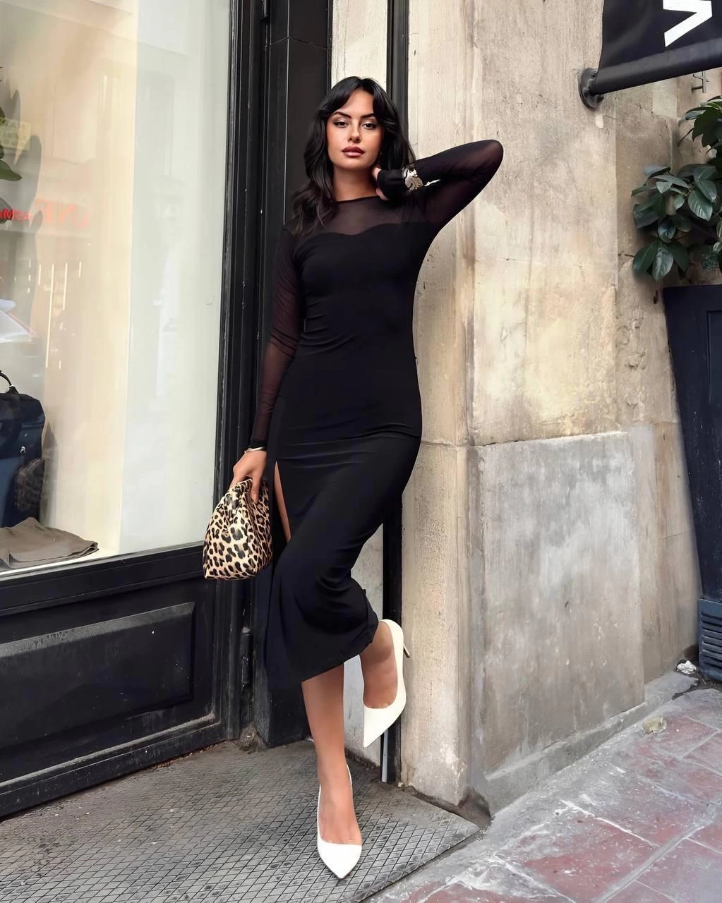 1233534_kadin-tul-detayli-midi-boy-yirtmacli-elbise-90392422-sw1023sh1280.png Kadın Tül Detaylı Midi Boy Yırtmaçlı Elbise Siyah (Beden: S) - Görsel 2