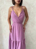 Fırfırlı Katlı Elbise S255049 Gül (Beden: Xl) - Görsel 7