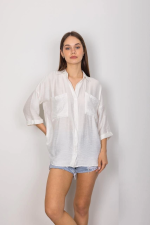 Cepli Salaş Gömlek T1010 Beyaz (Beden: M) - Görsel 2