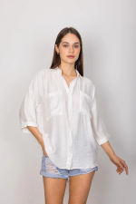 Cepli Salaş Gömlek T1010 Beyaz (Beden: Xl) - Görsel 5