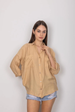 Cepli Salaş Gömlek T1010 Vizon (Beden: M) - Görsel 4