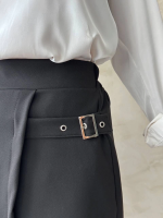 Kadın Tokalı Şort Etek Siyah S25449 (Beden: L) - Görsel 4