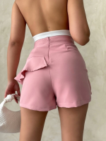 Valonlu Fırfırlı Şort S24683 Pudra (Beden: M) - Görsel 8