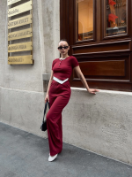 Düğme Yakalı Bordo Alt Üst Takım S3943 (Beden: M) - Görsel 7