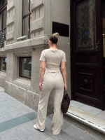 Düğme Yakalı Bej Alt Üst Takım S3943 (Beden: M) - Görsel 8