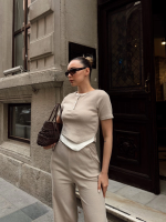 Düğme Yakalı Bej Alt Üst Takım S3943 (Beden: L) - Görsel 3