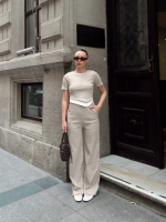 Düğme Yakalı Bej Alt Üst Takım S3943 (Beden: L) - Görsel 2