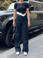 Düğme Yakalı Siyah Alt Üst Takım S3943 (Beden: S) - Görsel 2