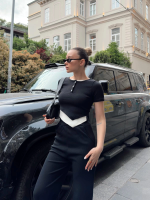 Düğme Yakalı Siyah Alt Üst Takım S3943 (Beden: M) - Görsel 6