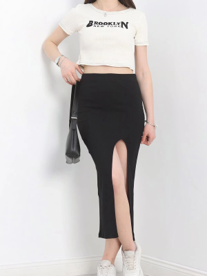 Nakışlı Etekli Takım Siyah Beyaz S3899 Siyan (Beden: M)