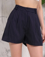 Çizgili Düğmeli Şort Siyah S2551251 (Beden: S) - Görsel 3