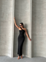 Krinkıl Tek Omuz Uzun Elbise Siyah S25455 (Beden: Xl) - Görsel 6