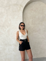 Kemer Detaylı Gabardin Şort Siyah S25289 (Beden: Xl) - Görsel 4