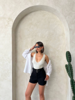 Kemer Detaylı Gabardin Şort Siyah S25289 (Beden: Xl) - Görsel 2