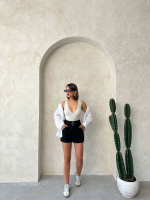 Kemer Detaylı Gabardin Şort Siyah S25289 (Beden: Xl) - Görsel 6