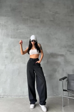 Arkadan Tokalı Jeans Pantolon Siyah (Beden: 36)