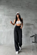 Arkadan Tokalı Jeans Pantolon Siyah (Beden: 36) - Görsel 2