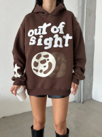 3 İplik Şardonlu Oversize Out Of Baskılı Sweat Kahve (Beden: L) - Görsel 3