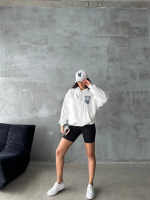 3 İplik Şardonlu Oversize Kafa Baskılı Sweat Beyaz (Beden: M) - Görsel 4